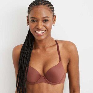 Aerie Brown Real Sunnie Demi Push Up Bra Size 32D